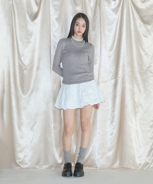 MSGirl（エムエスジーガール）の「バルーンミニスカート　ベルト付き（スカート・レディース・オフホワイト/ブラック・S/M/L）」の19枚目の写真