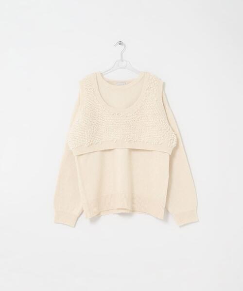 LAATO(ラート)の「mokomoko knit set(ニット/セーター・レディース・ブラウン/オフホワイト・FREE)」の3枚目の写真
