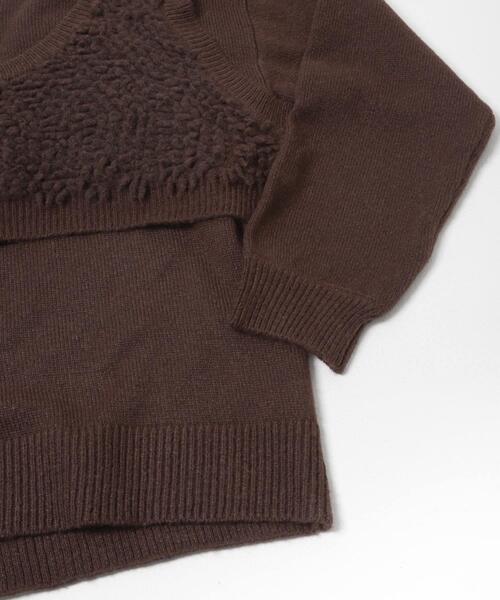 LAATO(ラート)の「mokomoko knit set(ニット/セーター・レディース・ブラウン/オフホワイト・FREE)」の10枚目の写真