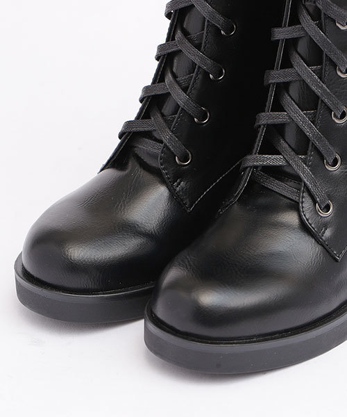 NANO universe（ナノユニバース）の「レースアップショートブーツ（ブーツ・レディース・ブラック・36/37/38）」の6枚目の写真