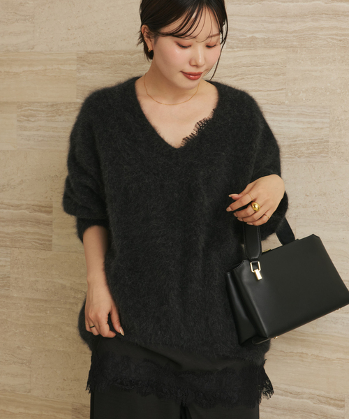 セール】Light Fur V nuance プルオーバー（ニット/セーター）｜Plage