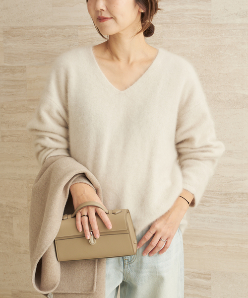 【ほぼ未使用✨】Plage ふわふわ　FUR Vプルオーバー　チョコレート　軽い ほぼ未使用✨】Plage ふわふわ FUR Vプルオーバー チョコレート 軽い