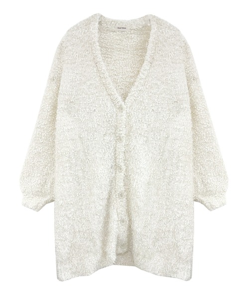 Rose Muse(ロゼミューズ)の「sparkly fluffy cardigan(カーディガン/ボレロ・レディース・ホワイト/モカ・FREE)」の4枚目の写真
