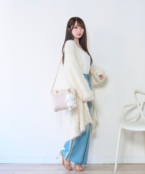 Rose Muse(ロゼミューズ)の「sparkly fluffy cardigan(カーディガン/ボレロ・レディース・ホワイト/モカ・FREE)」の3枚目の写真