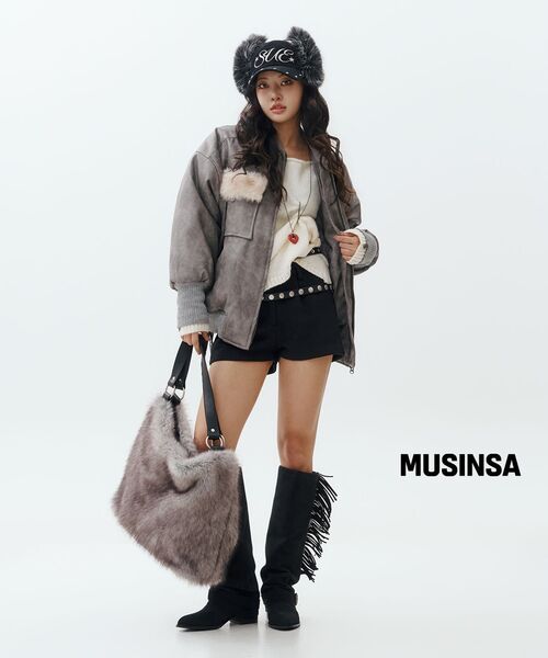 SAND MUSEUM（サンドミュージアム）の「FLAP HOBO BAG [Fur Gray]（ショルダーバッグ・レディース・その他・FREE）」の6枚目の写真