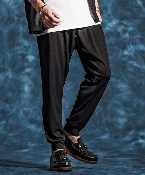 Jih Nunc（ジーヌンク）の「mp14510-ストレッチプリーツイージーパンツ(JIH-R1152)（その他パンツ・メンズ・ブラック/ロイヤルブルー/ダークグリーン・L/M/S）」の2枚目の写真