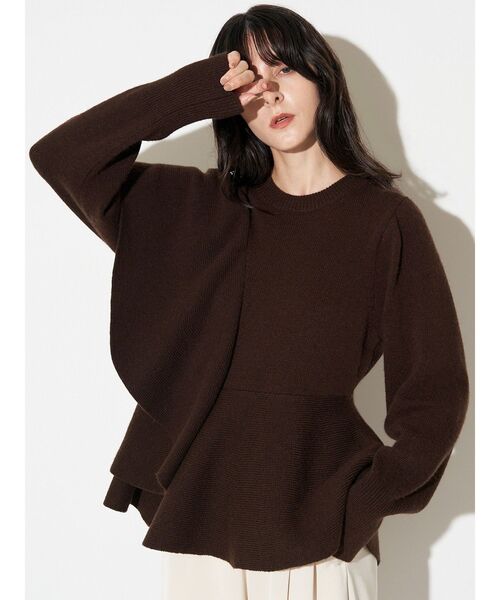 ELENDEEK（エレンディーク）の「ショルダーフリルペプラムニット（ニット/セーター・レディース・ブラウン/グレー・FREE）」の14枚目の写真