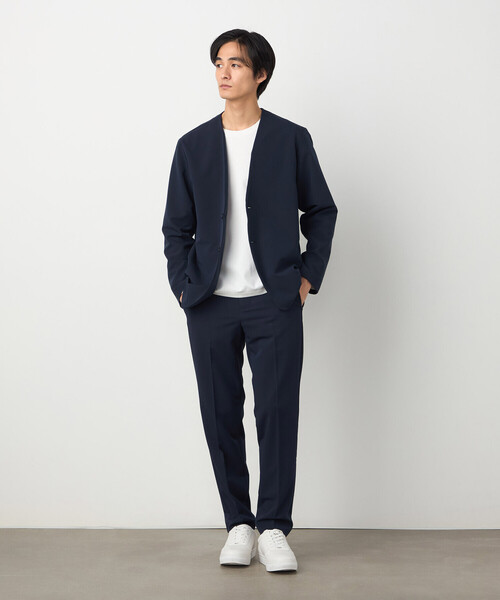 COMME CA ISM(コムサイズム)の「【セットアップ対応】ウールライク ノーカラージャケット(ノーカラージャケット・メンズ・ネイビー/ベージュ・SMALL/MEDIUM/LARGE/X-LARGE)」の6枚目の写真