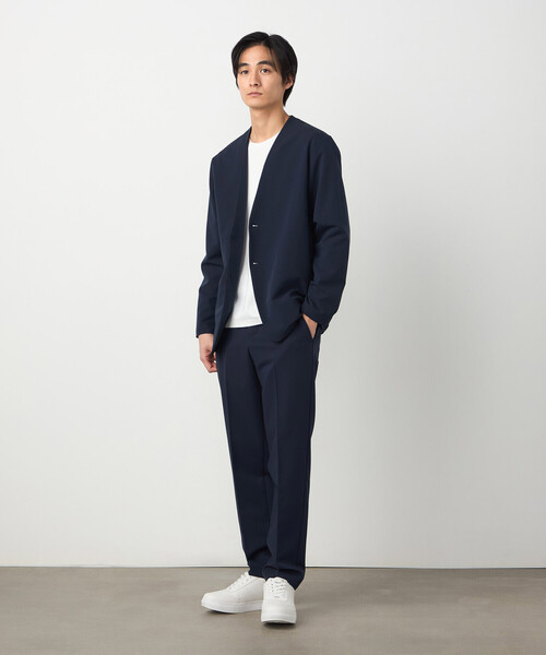 COMME CA ISM(コムサイズム)の「【セットアップ対応】ウールライク ノーカラージャケット(ノーカラージャケット・メンズ・ネイビー/ベージュ・SMALL/MEDIUM/LARGE/X-LARGE)」の8枚目の写真