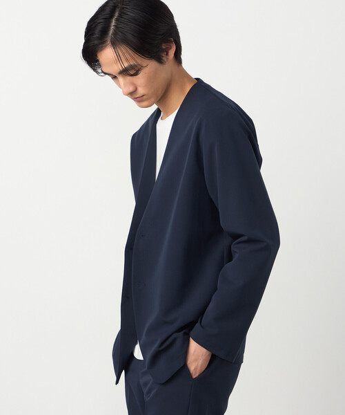 COMME CA ISM(コムサイズム)の「【セットアップ対応】ウールライク ノーカラージャケット(ノーカラージャケット・メンズ・ネイビー/ベージュ・SMALL/MEDIUM/LARGE/X-LARGE)」の10枚目の写真