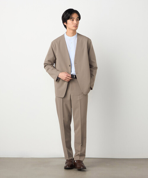 COMME CA ISM(コムサイズム)の「【セットアップ対応】ウールライク ノーカラージャケット(ノーカラージャケット・メンズ・ネイビー/ベージュ・SMALL/MEDIUM/LARGE/X-LARGE)」の11枚目の写真