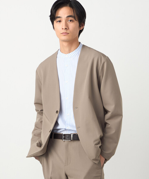 COMME CA ISM(コムサイズム)の「【セットアップ対応】ウールライク ノーカラージャケット(ノーカラージャケット・メンズ・ネイビー/ベージュ・SMALL/MEDIUM/LARGE/X-LARGE)」の12枚目の写真