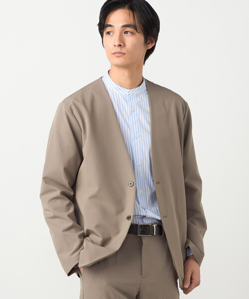 COMME CA ISM(コムサイズム)の「【セットアップ対応】ウールライク ノーカラージャケット(ノーカラージャケット・メンズ・ネイビー/ベージュ・SMALL/MEDIUM/LARGE/X-LARGE)」の13枚目の写真
