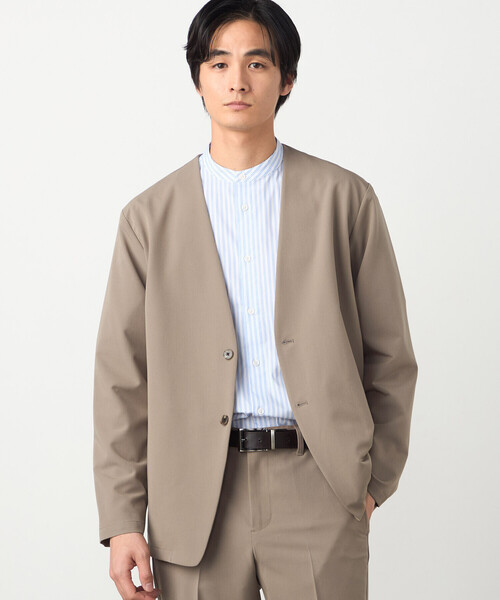 COMME CA ISM(コムサイズム)の「【セットアップ対応】ウールライク ノーカラージャケット(ノーカラージャケット・メンズ・ネイビー/ベージュ・SMALL/MEDIUM/LARGE/X-LARGE)」の14枚目の写真