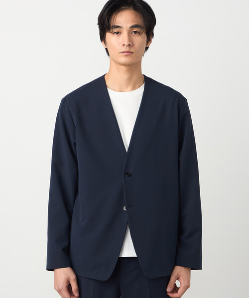 COMME CA ISM(コムサイズム)の「【セットアップ対応】ウールライク ノーカラージャケット(ノーカラージャケット・メンズ・ネイビー/ベージュ・SMALL/MEDIUM/LARGE/X-LARGE)」の15枚目の写真