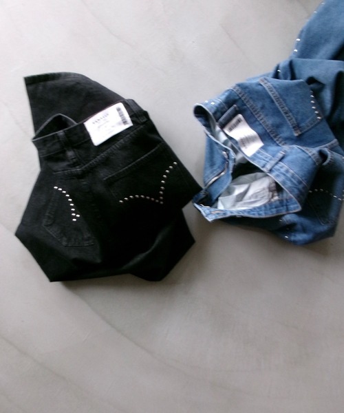 SANSeLF（サンセルフ）の「【SANSeLF】スタッズディテールデニムパンツ saw25a081（デニムパンツ・レディース・ブルー/ブラック・FREE）」の19枚目の写真