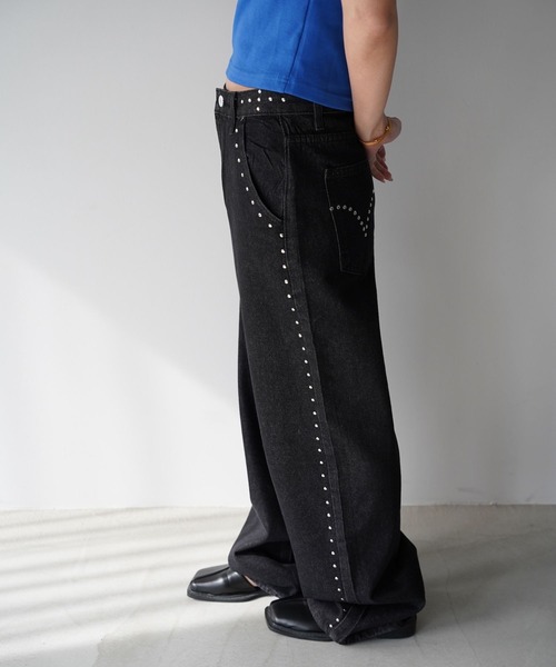 SANSeLF（サンセルフ）の「【SANSeLF】スタッズディテールデニムパンツ saw25a081（デニムパンツ・レディース・ブルー/ブラック・FREE）」の21枚目の写真