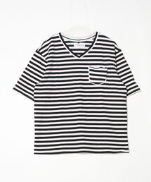 VANQUISH（ヴァンキッシュ）の「ボーダー柄半袖Tシャツ（Tシャツ/カットソー）」