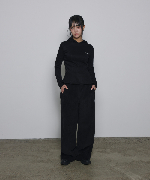 SLEEKGLOW（スリック グロウ）の「フレアシャーリングフードニットTシャツ[ブラック]（パーカー・レディース・その他・FREE）」の7枚目の写真