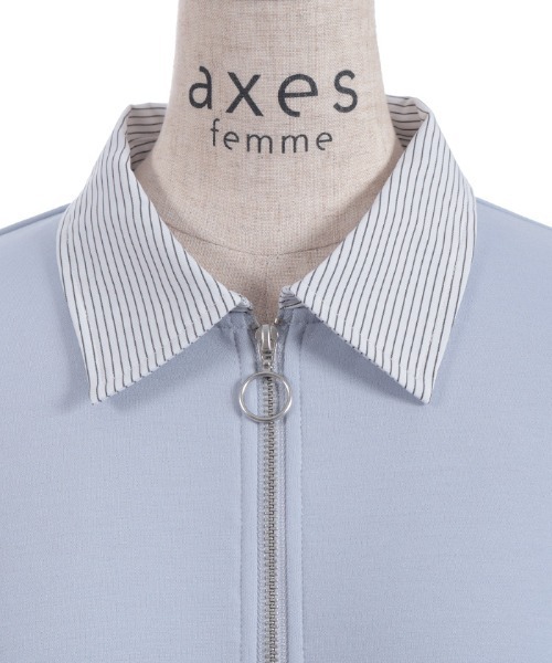 axes femme(アクシーズファム)の「ハーフジップレイヤード風プルオーバー(チュニック・レディース・グレー/ピンク/キナリ・FREE)」の14枚目の写真
