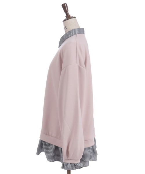 axes femme(アクシーズファム)の「ハーフジップレイヤード風プルオーバー(チュニック・レディース・グレー/ピンク/キナリ・FREE)」の9枚目の写真