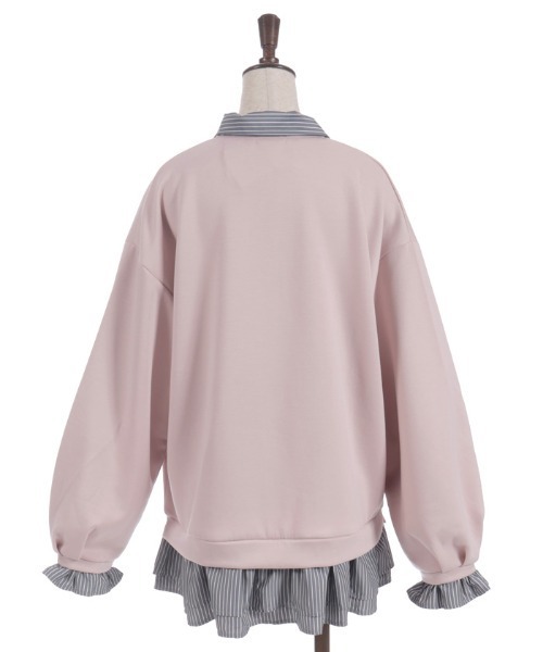 axes femme(アクシーズファム)の「ハーフジップレイヤード風プルオーバー(チュニック・レディース・グレー/ピンク/キナリ・FREE)」の8枚目の写真