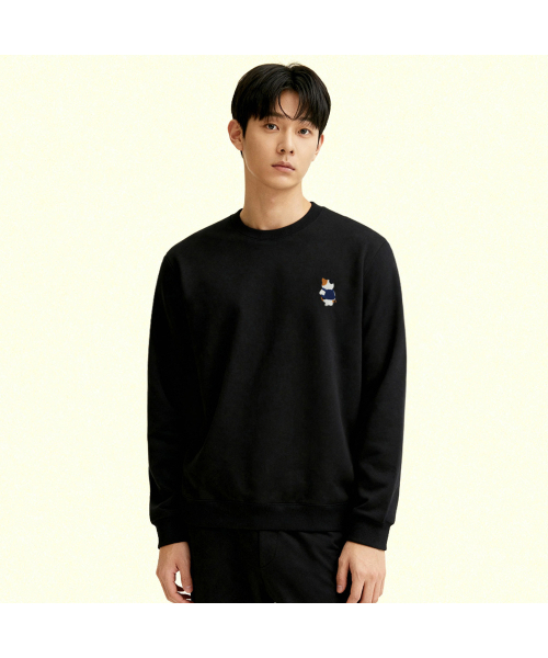 OKSTAR(オクスター)の「バッグ三色ニャン刺繍特厚裏毛スウェット(スウェット・レディース・ブラック/カーキ/ライトベージュ/ブルー/クリーム/グレー/ダークグリーン/ホワイト/ライトグレー/ネイビー/オートミール・SMALL/MEDIUM/LARGE/X-LARGE/2XL/3XL/4XL)」の12枚目の写真