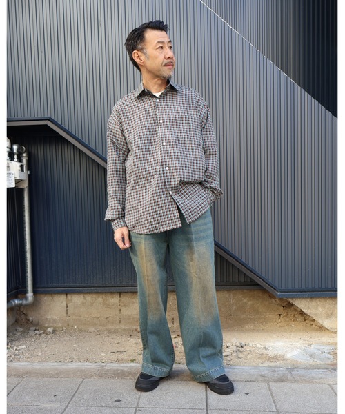 many men many mind(メニーメンメニーマインド)の「MANYMENMANYMINDS / シアサッカーチェック/L/Sシャツ(シャツ/ブラウス・メンズ・ブルー/ブラウン/ブラック・LARGE/MEDIUM)」の13枚目の写真