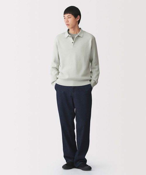 無印良品(ムジルシリョウヒン)の「紳士 洗える畦編みポロセーター(ニット/セーター・メンズ・ダークネイビー/カーキ/ライトグレー・L/XL/S/M)」の15枚目の写真