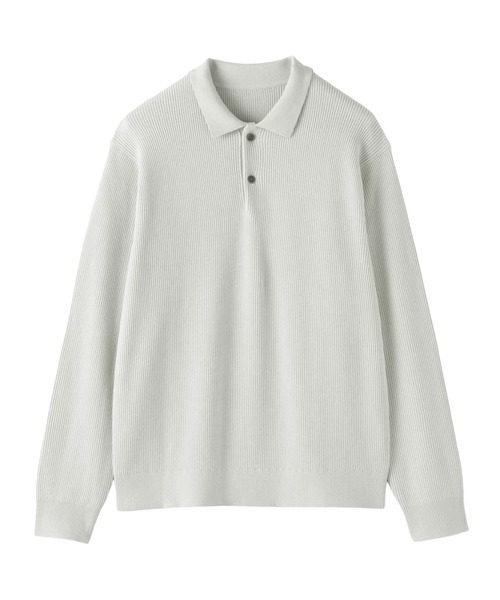 無印良品(ムジルシリョウヒン)の「紳士 洗える畦編みポロセーター(ニット/セーター・メンズ・ダークネイビー/カーキ/ライトグレー・L/XL/S/M)」の14枚目の写真