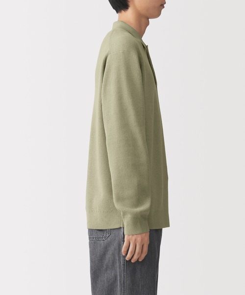 無印良品(ムジルシリョウヒン)の「紳士 洗える畦編みポロセーター(ニット/セーター・メンズ・ダークネイビー/カーキ/ライトグレー・L/XL/S/M)」の11枚目の写真