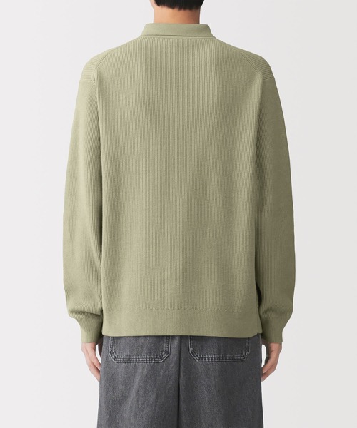 無印良品(ムジルシリョウヒン)の「紳士 洗える畦編みポロセーター(ニット/セーター・メンズ・ダークネイビー/カーキ/ライトグレー・L/XL/S/M)」の10枚目の写真