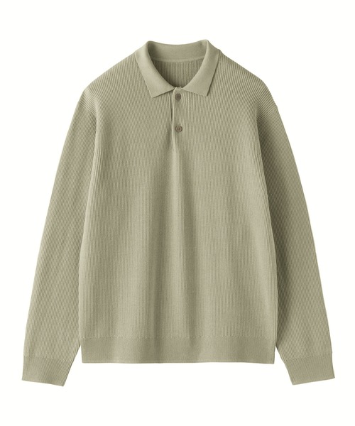 無印良品(ムジルシリョウヒン)の「紳士 洗える畦編みポロセーター(ニット/セーター・メンズ・ダークネイビー/カーキ/ライトグレー・L/XL/S/M)」の8枚目の写真