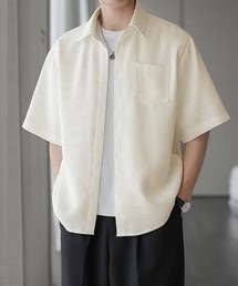 【26年春新作】【UNISEX】オープンカラーワッフルハーフスリーブシャツ