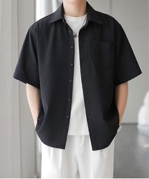 【26年春新作】【UNISEX】オープンカラーワッフルハーフスリーブシャツ