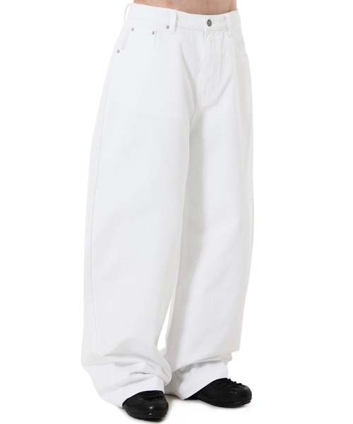 OY（オーワイ）の「『OY/オーワイ』WIDE VOLUME PANTS/ワイドボリュームパンツ（デニムパンツ・メンズ・ブラック/ホワイト・L/M/S）」の2枚目の写真