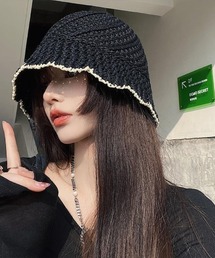 Ritzy（リッツィー）の「コントラストパイピングクロシェハット（キャップ）」