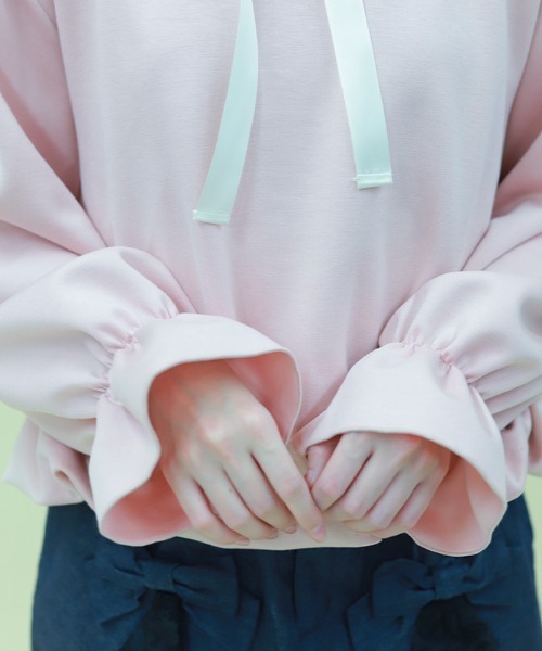 axes femme POETIQUE（アクシーズファムポエティック）の「リボン付きバルーンフーディー（Tシャツ/カットソー・レディース・イエロー/ミント/ピンク・MEDIUM）」の11枚目の写真