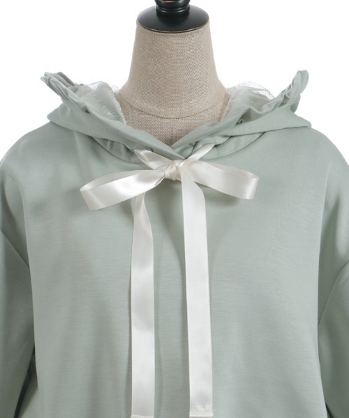 axes femme POETIQUE（アクシーズファムポエティック）の「リボン付きバルーンフーディー（Tシャツ/カットソー・レディース・イエロー/ミント/ピンク・MEDIUM）」の18枚目の写真