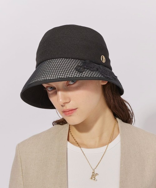 Chapeau d' O(シャポードオー)の「Chapeau d' O Flower Lace Linela Cloche / シャポードオー(ハット・レディース・ブラック/ナチュラル・M/57.5cm)」の2枚目の写真