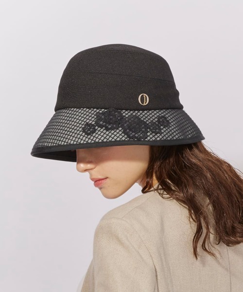 Chapeau d' O(シャポードオー)の「Chapeau d' O Flower Lace Linela Cloche / シャポードオー(ハット・レディース・ブラック/ナチュラル・M/57.5cm)」の5枚目の写真