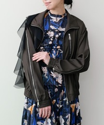DOLLUPOOPS（ドールアップウップス）の「【新作10％off!! ～3月26日9：59まで】Tulle Frill Zip-up Blouson(チュールフリルファスナーブルゾン)（ブルゾン）」
