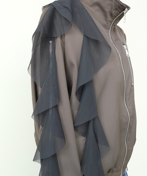 DOLLUPOOPS（ドールアップウップス）の「Tulle Frill Zip-up Blouson(チュールフリルファスナーブルゾン)（ブルゾン・レディース・ブラウン/ブラック・FREE）」の12枚目の写真
