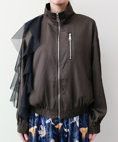 DOLLUPOOPS（ドールアップウップス）の「Tulle Frill Zip-up Blouson(チュールフリルファスナーブルゾン)（ブルゾン・レディース・ブラウン/ブラック・FREE）」の15枚目の写真