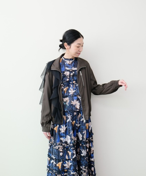 DOLLUPOOPS（ドールアップウップス）の「Tulle Frill Zip-up Blouson(チュールフリルファスナーブルゾン)（ブルゾン・レディース・ブラウン/ブラック・FREE）」の10枚目の写真