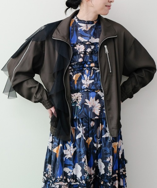 DOLLUPOOPS（ドールアップウップス）の「Tulle Frill Zip-up Blouson(チュールフリルファスナーブルゾン)（ブルゾン・レディース・ブラウン/ブラック・FREE）」の11枚目の写真