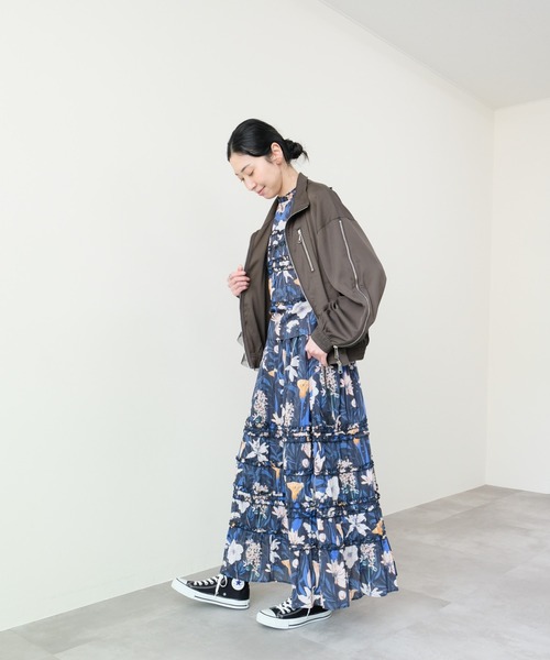 DOLLUPOOPS（ドールアップウップス）の「Tulle Frill Zip-up Blouson(チュールフリルファスナーブルゾン)（ブルゾン・レディース・ブラウン/ブラック・FREE）」の5枚目の写真