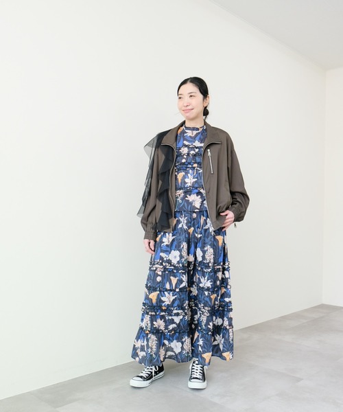 DOLLUPOOPS（ドールアップウップス）の「Tulle Frill Zip-up Blouson(チュールフリルファスナーブルゾン)（ブルゾン・レディース・ブラウン/ブラック・FREE）」の3枚目の写真