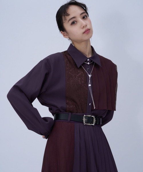 HARE(ハレ)の「イソザイアシメプリーツシャツ(HARE)(シャツ/ブラウス・レディース・ブルー/ライトグレー/ブラック/パープル・FREE)」の4枚目の写真