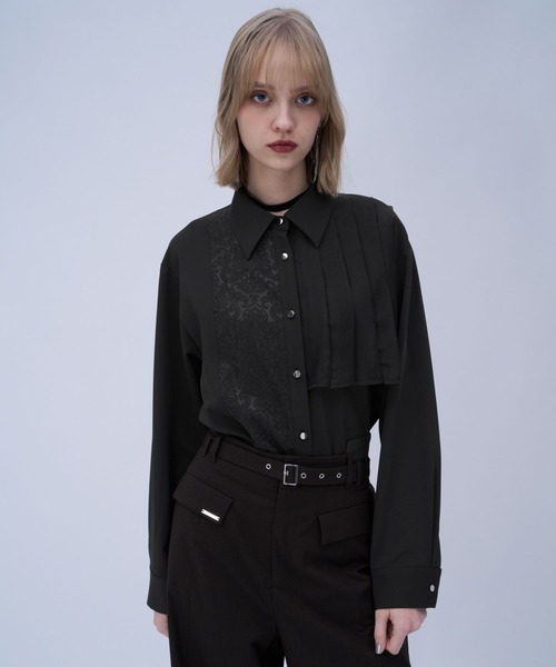 HARE(ハレ)の「イソザイアシメプリーツシャツ(HARE)(シャツ/ブラウス・レディース・ブルー/ライトグレー/ブラック/パープル・FREE)」の9枚目の写真